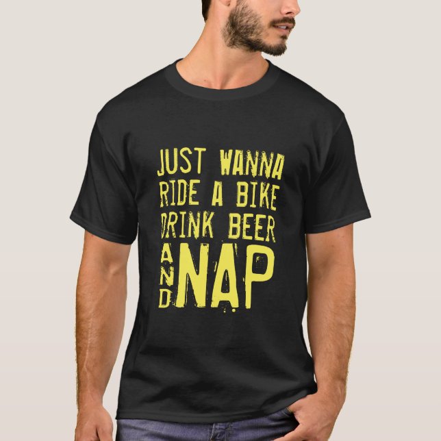 Camiseta bicicleta bicicleta de paseo bebida cerveza siesta (Anverso)