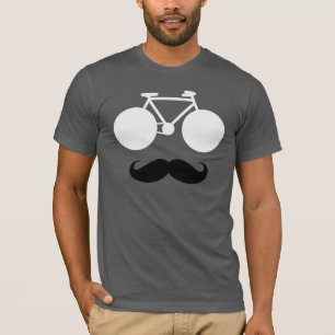 Camiseta bicicleta blanca con bigote