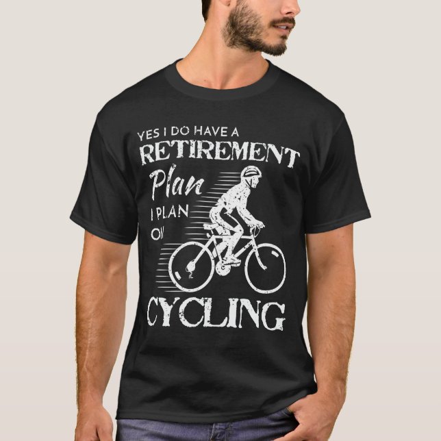 Camiseta Bicicleta blanca de ciclo del plan de retiro (Anverso)