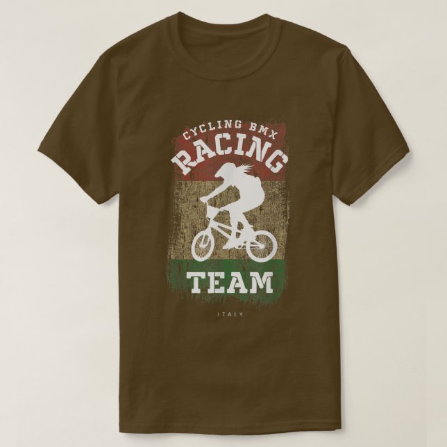 Camiseta Bicicleta BMX Carreras de ciclismo de bandera ital (Diseño del anverso)