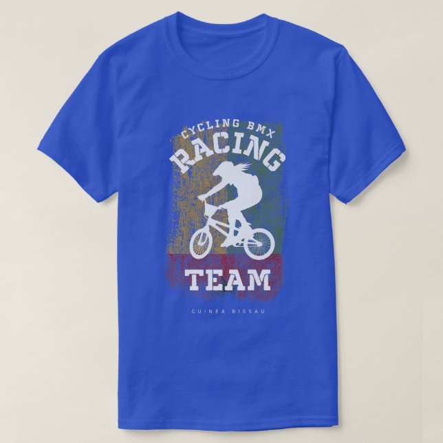 Camiseta Bicicleta BMX Guinea Bissau Bandera Ciclismo (Diseño del anverso)