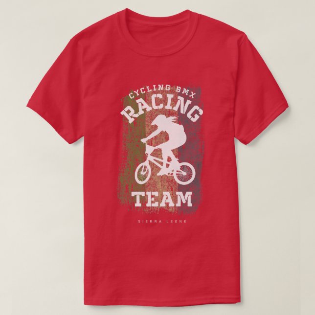 Camiseta Bicicleta BMX Sierra Leona Bandera Ciclismo R (Diseño del anverso)