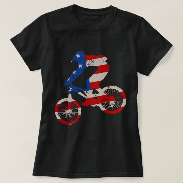 Camiseta Bicicleta BMX Usa BMX Regalos de cosecha de vinos  (Diseño del anverso)