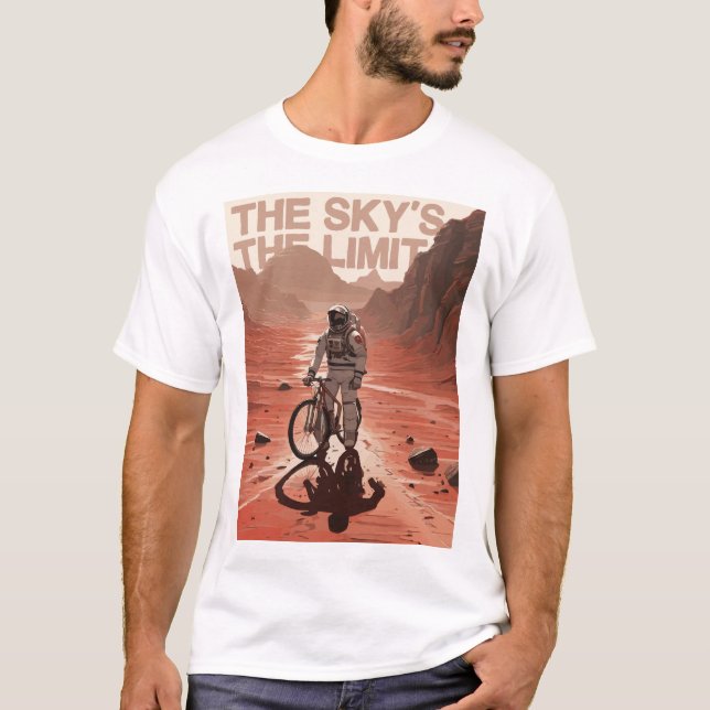 Camiseta Bicicleta cuesta abajo con astronauta en Marte, bi (Anverso)