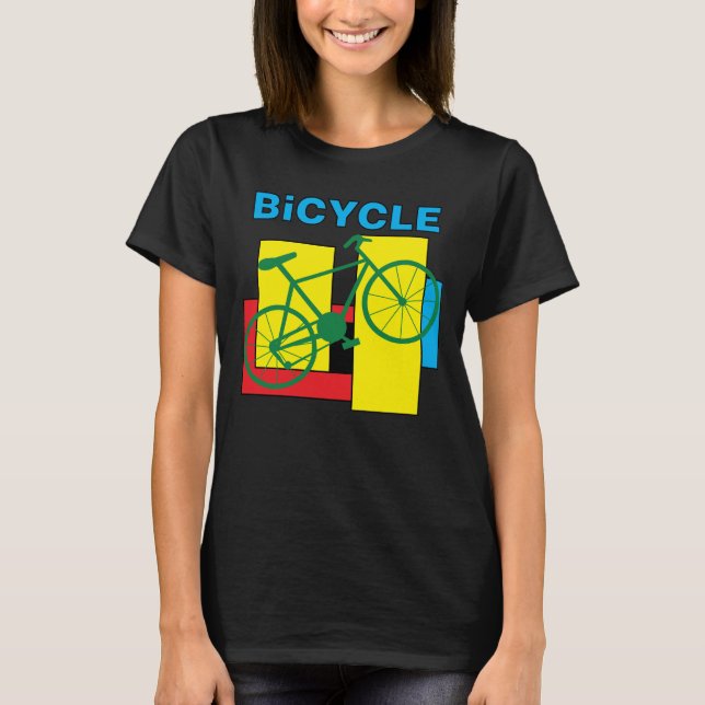 Camiseta Bicicleta de bloques de color (Anverso)
