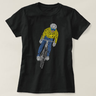 Camiseta Bicicleta de ciclismo de arte de palabra