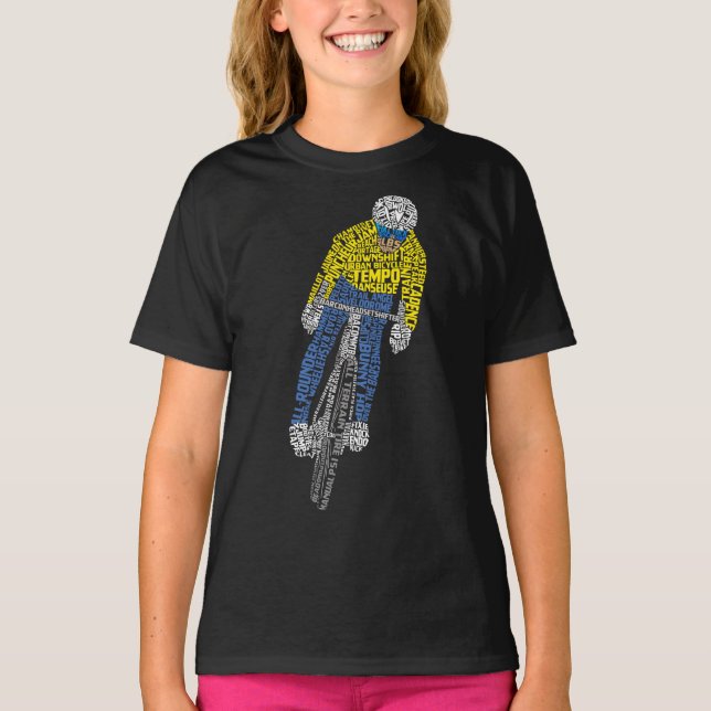 Camiseta Bicicleta de ciclismo de arte de palabra (Anverso)