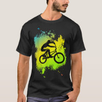 Bicicleta de color Bmx con una buena rueda, escena