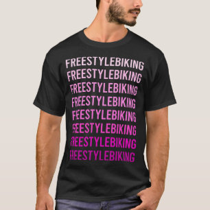 Camiseta Bicicleta de estilo libre de texto rosa