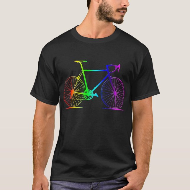 Camiseta  Bicicleta de la carretera del arco iris Orgullo g (Anverso)