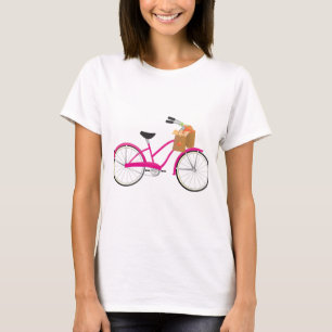 Camiseta Bicicleta de las rosas fuertes con los naranjas