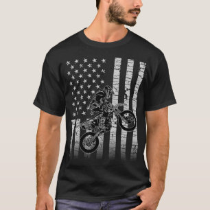 Camiseta Bicicleta de Motocross Dirt con bandera estadounid
