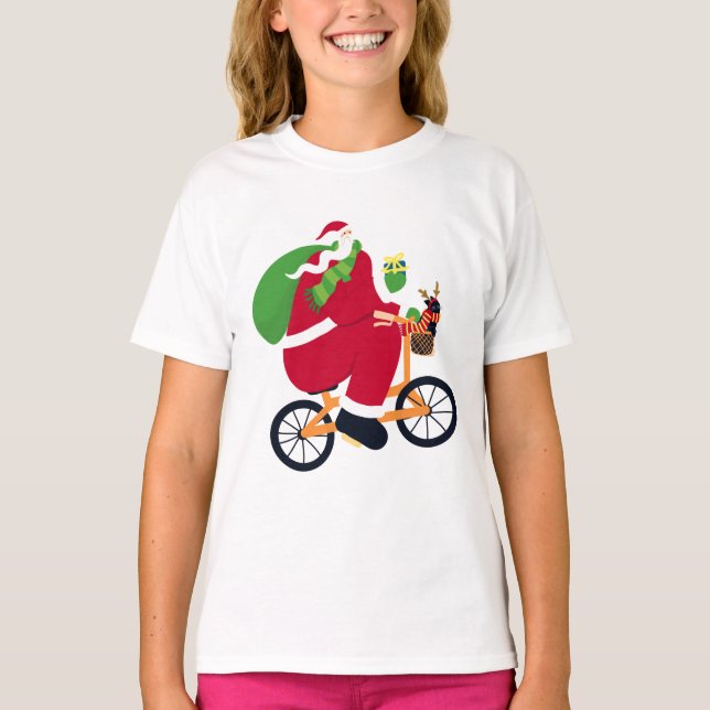 Camiseta Bicicleta de Santa Claus (Anverso)