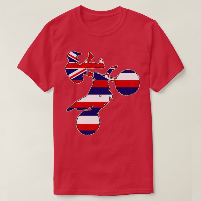 Camiseta Bicicleta de tierra con bandera hawaiana (Diseño del anverso)