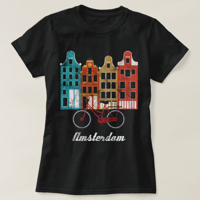Camiseta Bicicleta de viaje de Amsterdam, Patrimonio de los (Diseño del anverso)