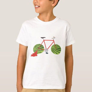 Camiseta Bicicleta divertida con ruedas de sandía