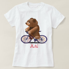 Camiseta Bicicleta e impresión del oso de peluche