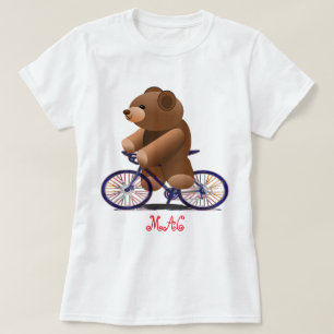 Camiseta Bicicleta e impresión del oso de peluche