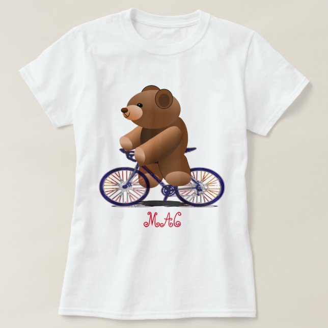 Camiseta Bicicleta e impresión del oso de peluche (Diseño del anverso)