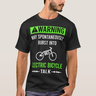 Camiseta Bicicleta eléctrica de advertencia verde E Bike Eb