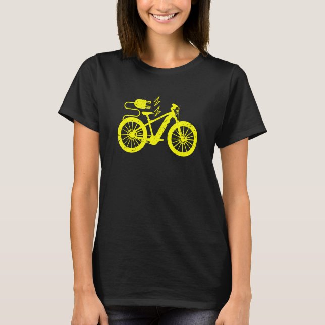 Camiseta Bicicleta Eléctrica E Bicicleta Ebike Bicicleta Si (Anverso)