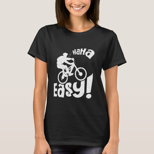 Camiseta Bicicleta eléctrica HA HA FÁCIL E-Bike Funny EBike (Anverso)