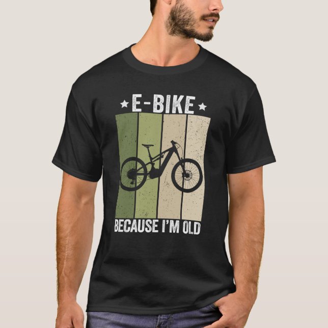 Camiseta Bicicleta electrónica porque soy viejo retro vinta (Anverso)