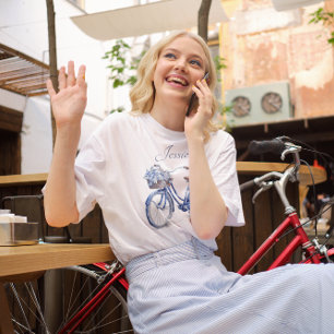 Camiseta Bicicleta en el personalizable azul Delft