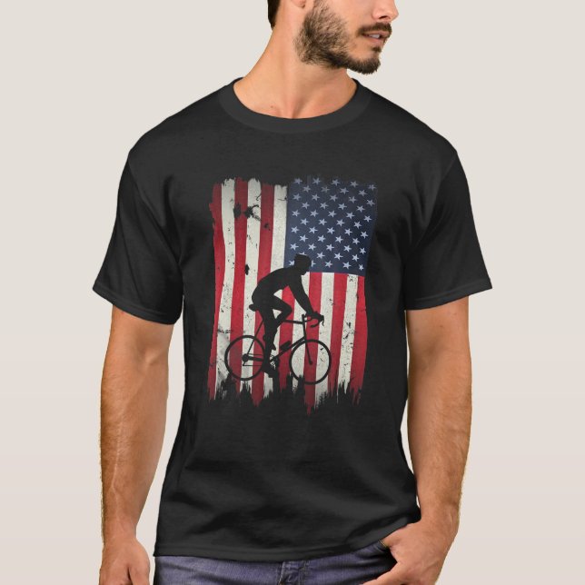 Camiseta Bicicleta Estados Unidos Bandera Americana 4 de Ju (Anverso)