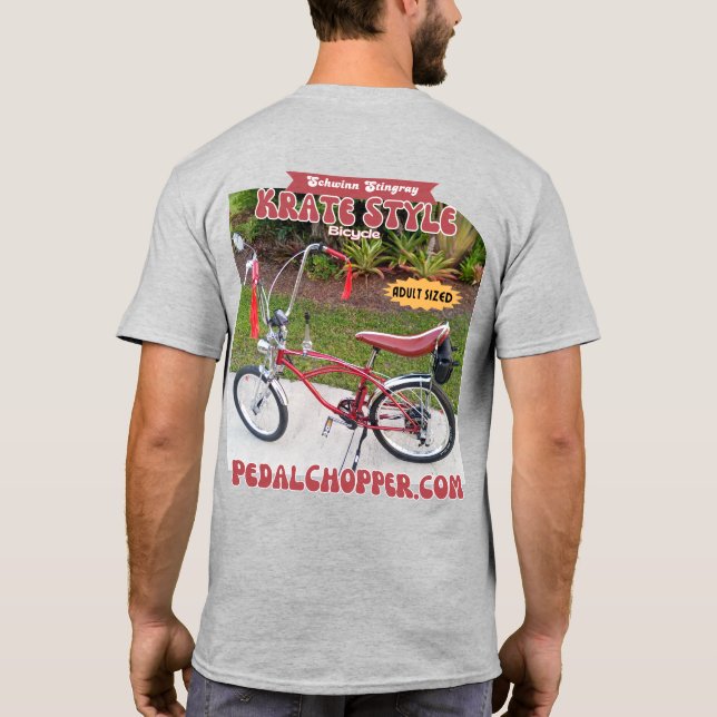 Camiseta Bicicleta estilo Krate de tamaño para adultos rojo (Reverso)