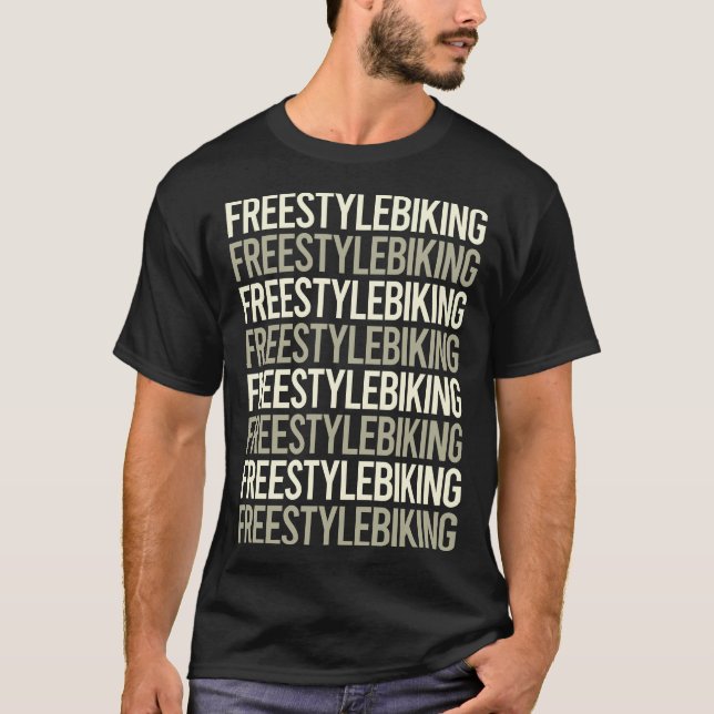 Camiseta Bicicleta estilo libre de texto blanco (Anverso)