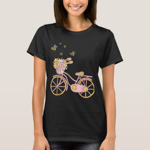 Camiseta Bicicleta Flor con Diseño Divertido de Uni para Ho