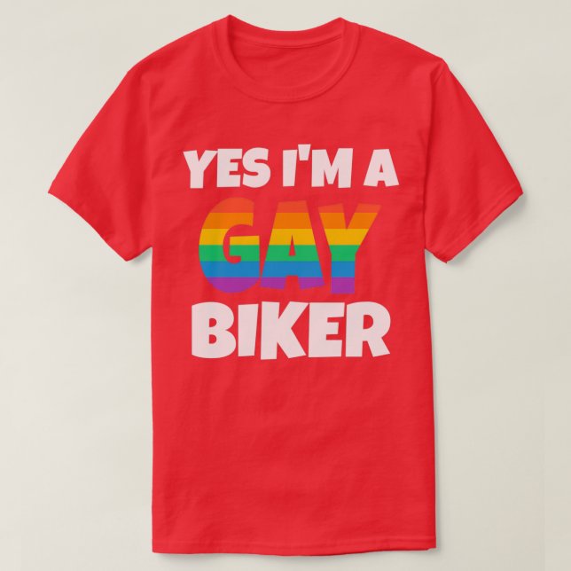 Camiseta Bicicleta gay arcoiris Sí, lo soy (Diseño del anverso)