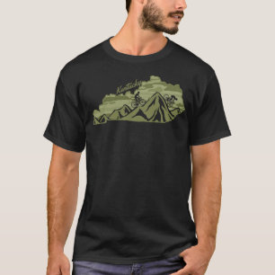 Camiseta Bicicleta Kentucky State Esquema Olive Mountain Bi