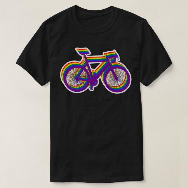 Camiseta Bicicleta LGBT ciclismo de velocidad gay (Diseño del anverso)