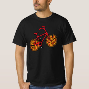 Camiseta Bicicleta pizza con ruedas de pizzas