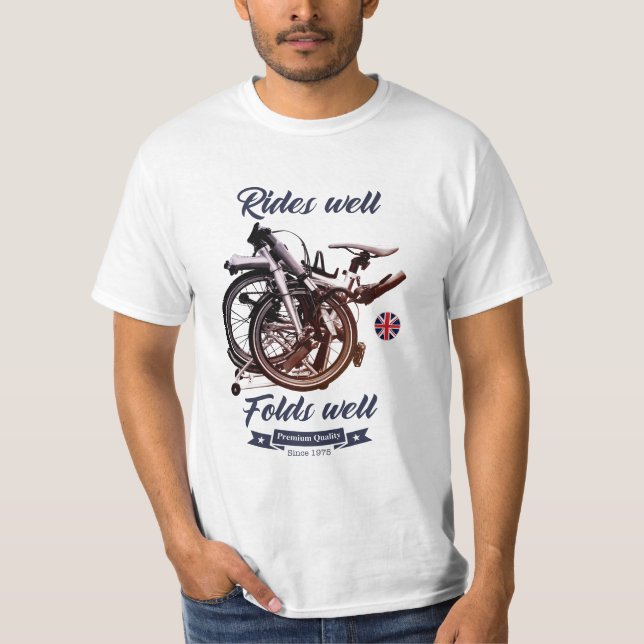 Camiseta Bicicleta plegable. Va bien, se dobla bien. (Anverso)