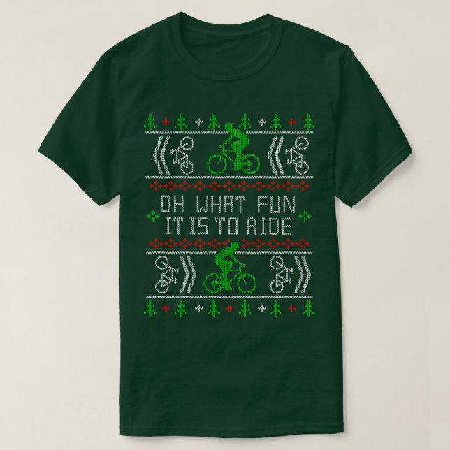 Camiseta Bicicleta qué divertido es montar a Navidades feos (Diseño del anverso)