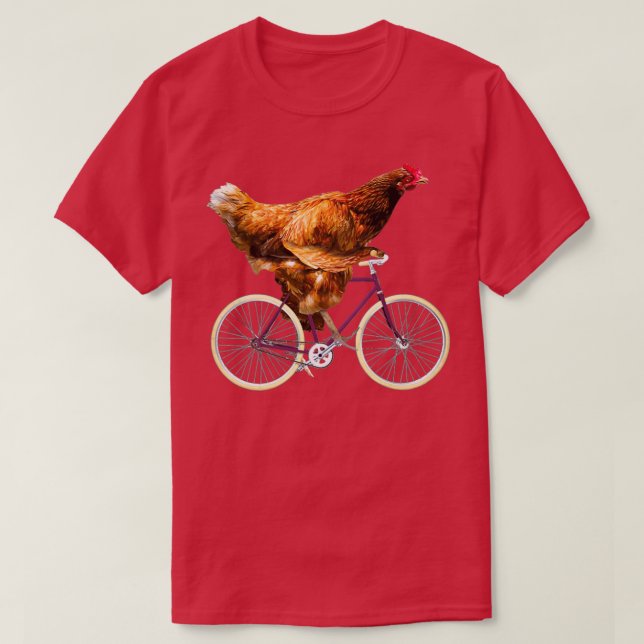 Camiseta Bicicleta Quirky para montar en pollo (Diseño del anverso)