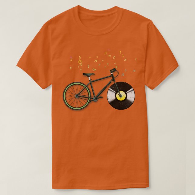 Camiseta Bicicleta Retro Ciclismo de la bicicleta de música (Diseño del anverso)