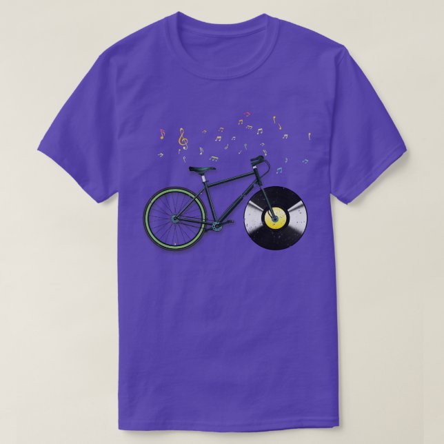 Camiseta Bicicleta Retro Ciclismo de la bicicleta de música (Diseño del anverso)