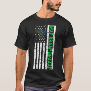Camiseta Bicicleta Retro Dirt Bike Bandera Estadounidense V