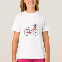 Bicicleta roja vintage con acuarela Lavender