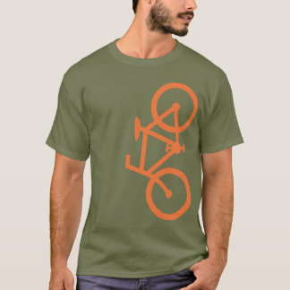 Camiseta Bicicleta, silueta vertical, diseño Naranja