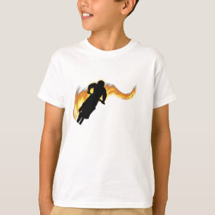 Camiseta Bicicleta sin dirección en carretera con llamas