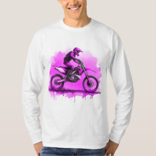 Camiseta Bicicleta sucia color de agua púrpura