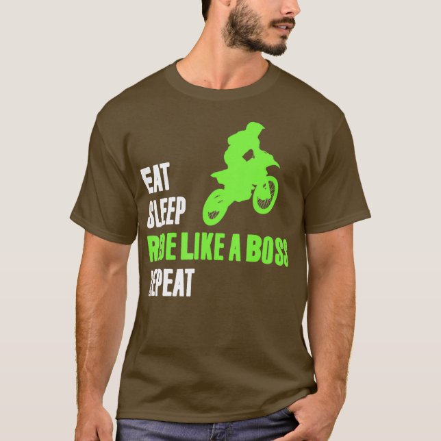 Camiseta Bicicleta Sucia Comer Sleep Motocross Supercross E (Anverso)