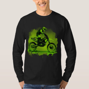 Camiseta Bicicleta sucia de color de agua verde