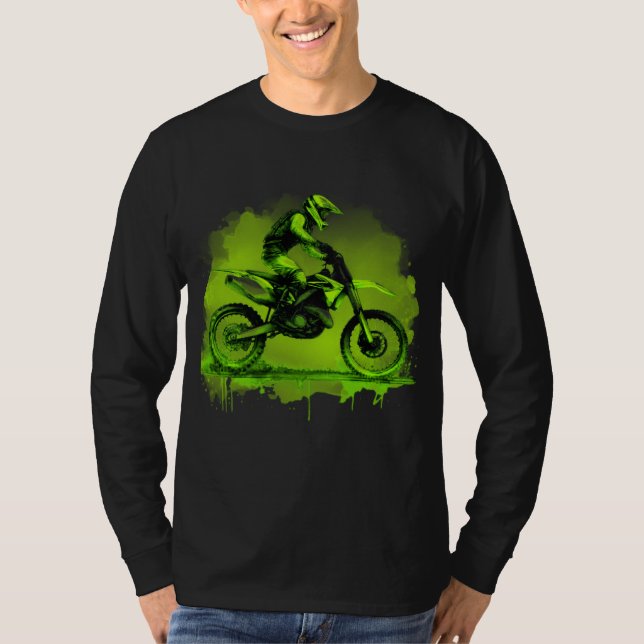 Camiseta Bicicleta sucia de color de agua verde (Anverso)