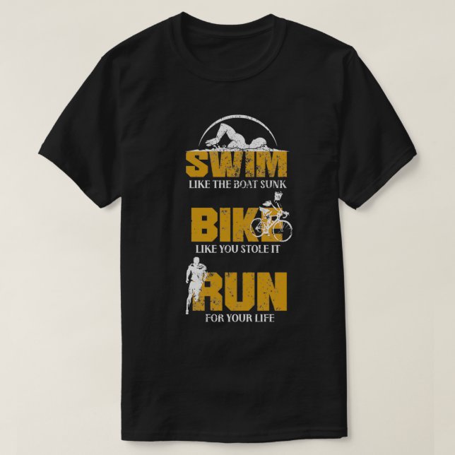 Camiseta Bicicleta Swift Run Triathlon Hobby Sport Game Gif (Diseño del anverso)